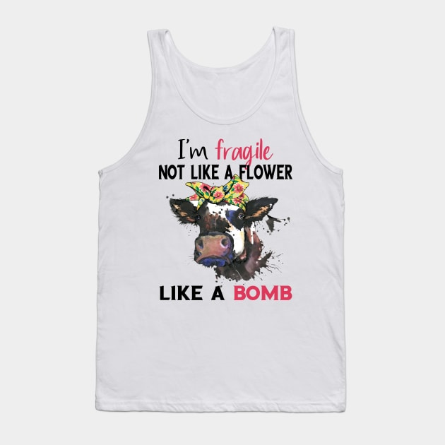 I am fragile not like a flower , like a bomb watercolor: Woman power Tank Top by BAB